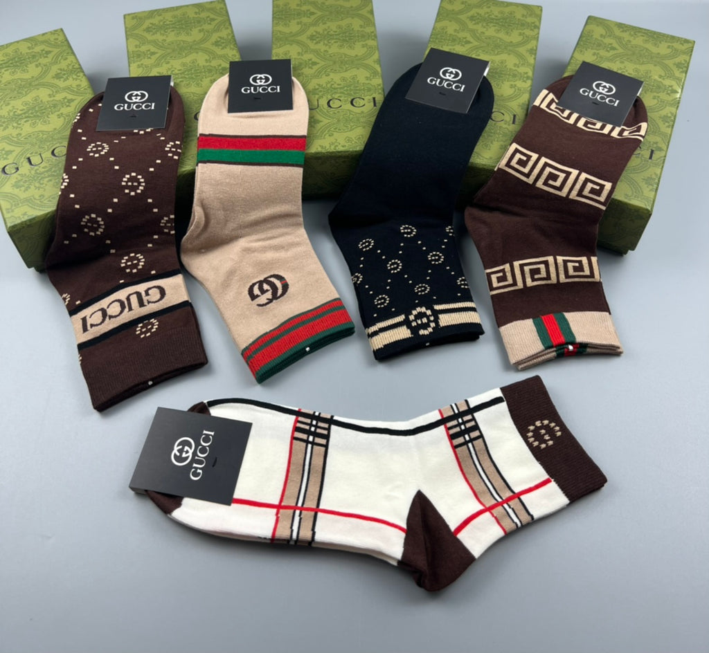Gucci Cotton Crew Socks - 5-Pair Pack