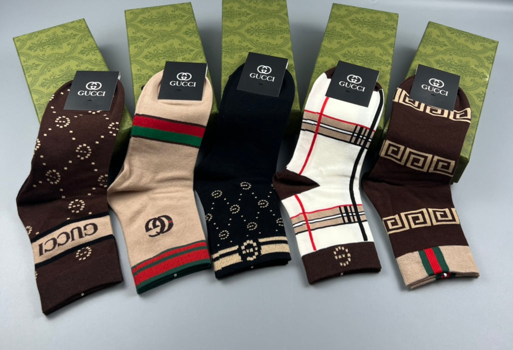 Gucci Cotton Crew Socks - 5-Pair Pack