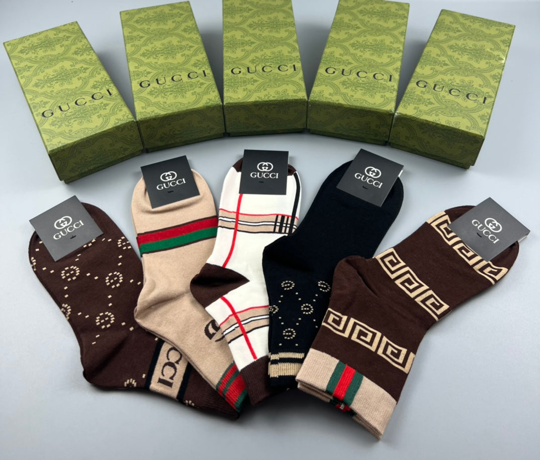 Gucci Cotton Crew Socks - 5-Pair Pack