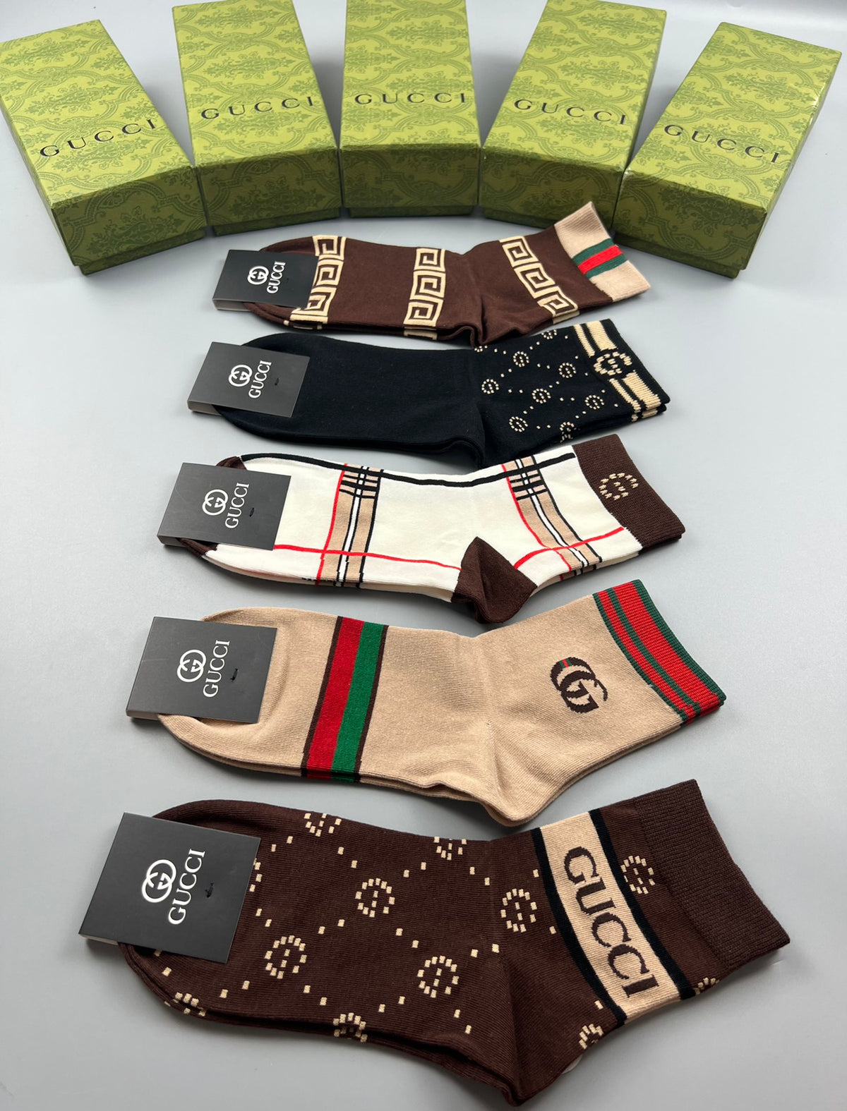 Gucci Cotton Crew Socks - 5-Pair Pack