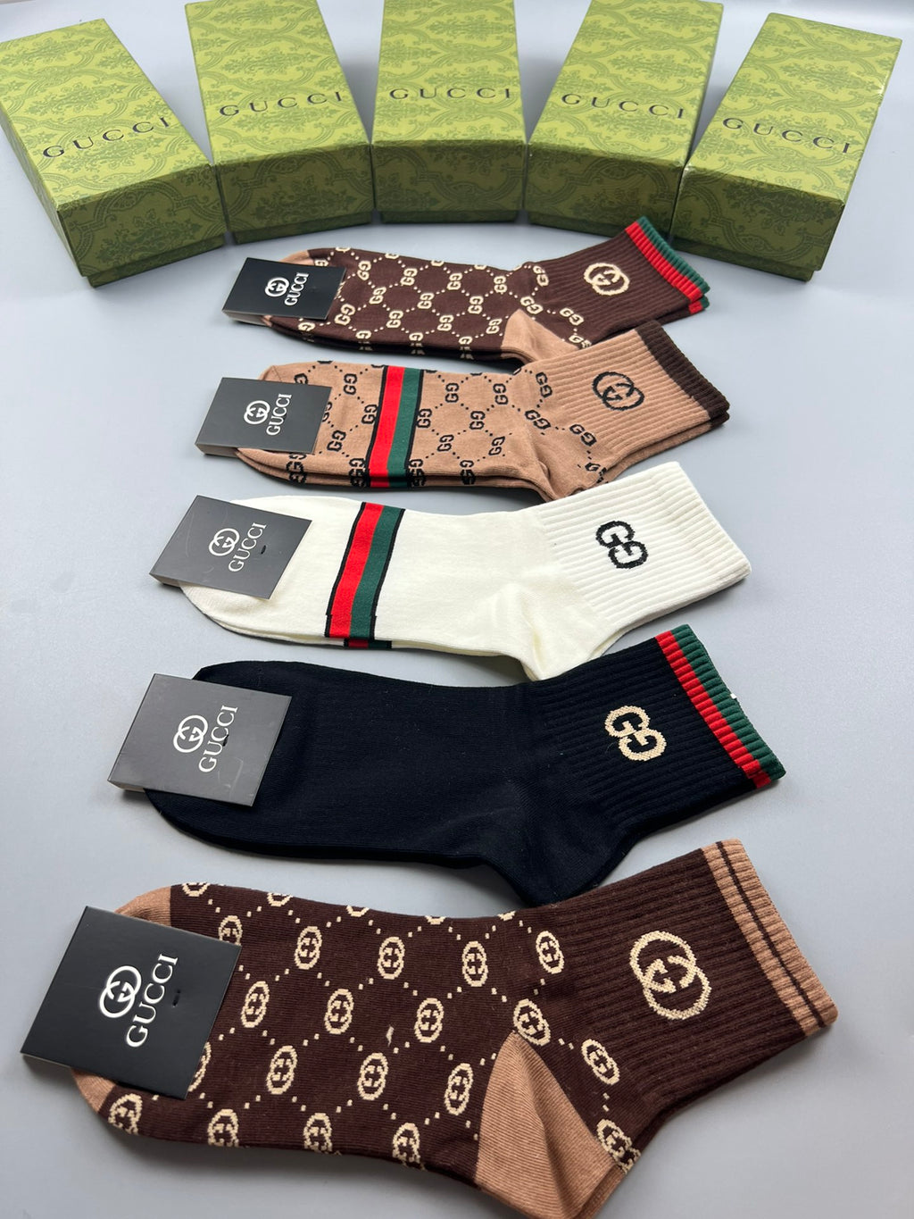 Gucci Cotton Crew Socks - 5-Pair Pack