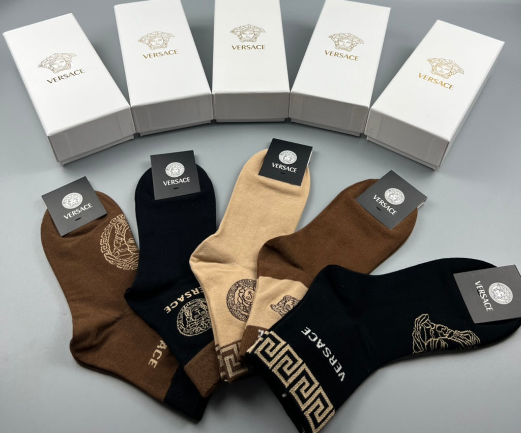 Versace Cotton Crew Socks - 5-Pair Pack