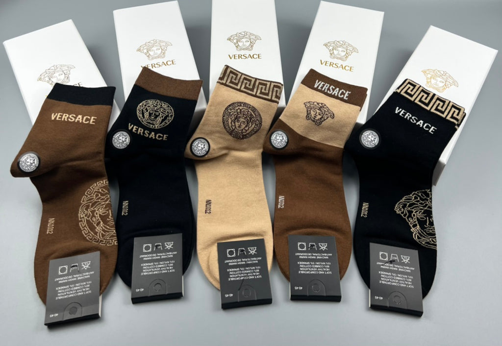 Versace Cotton Crew Socks - 5-Pair Pack