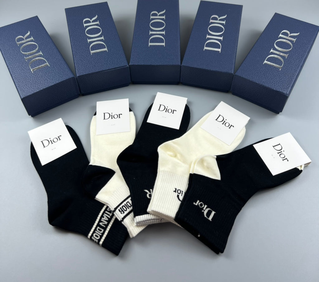 Dior Cotton Crew Socks - 5-Pair Pack