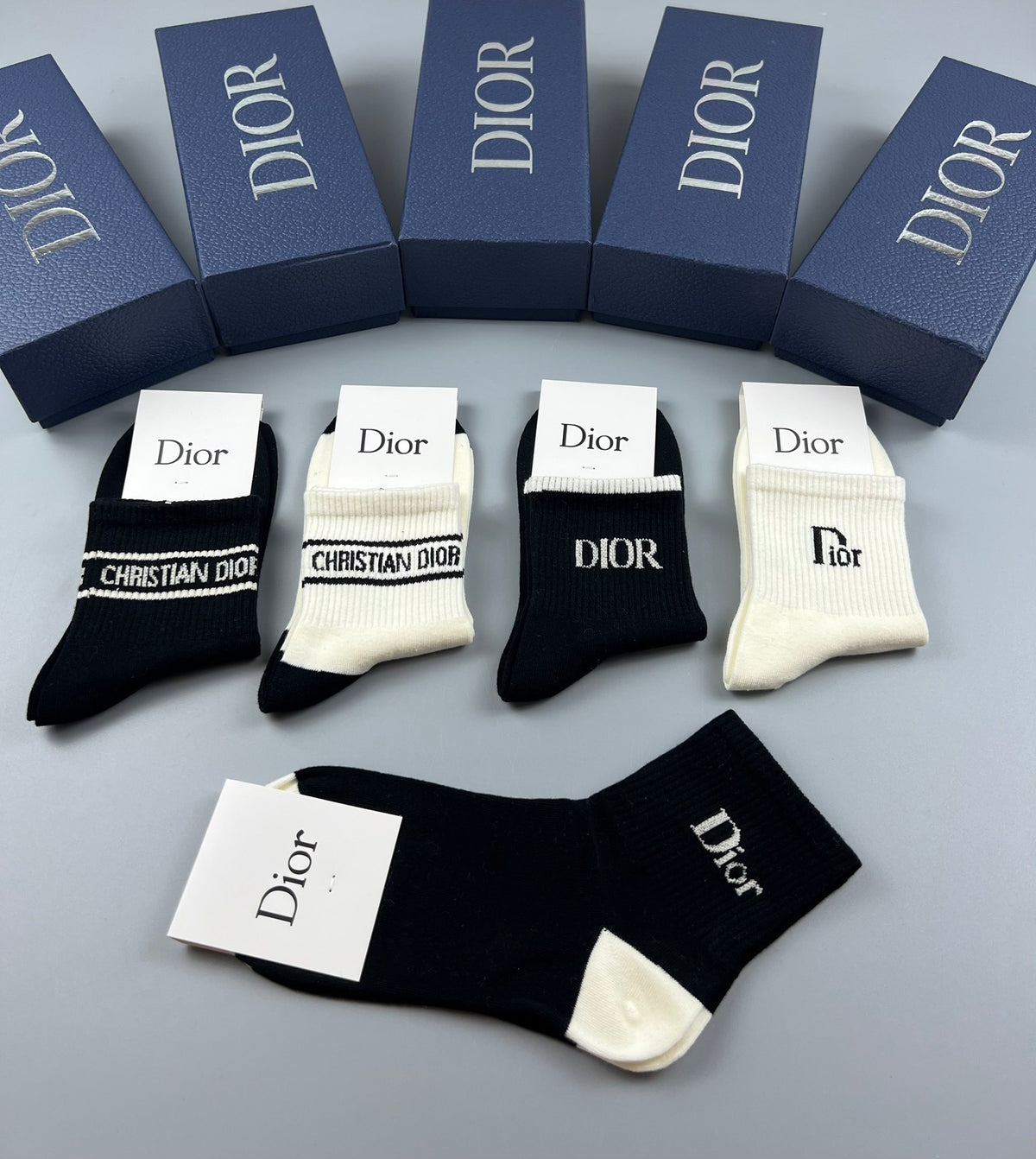 Dior Cotton Crew Socks - 5-Pair Pack