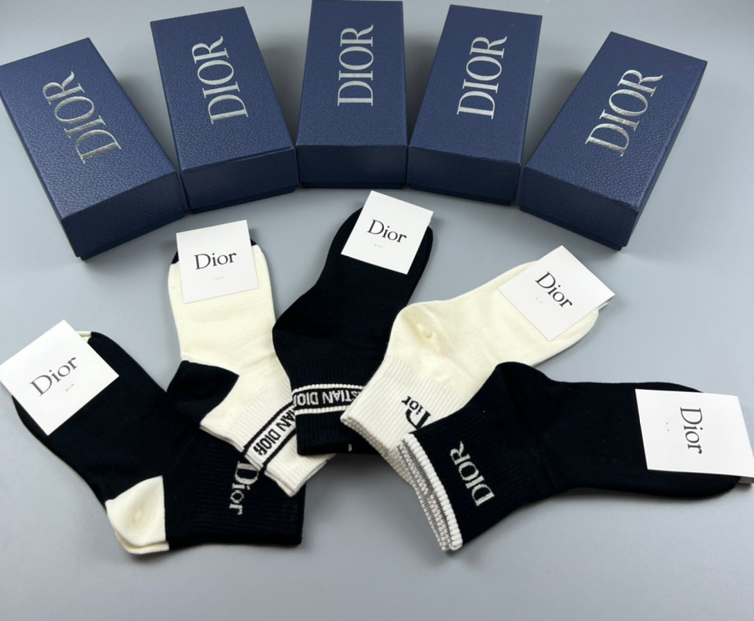 Dior Cotton Crew Socks - 5-Pair Pack