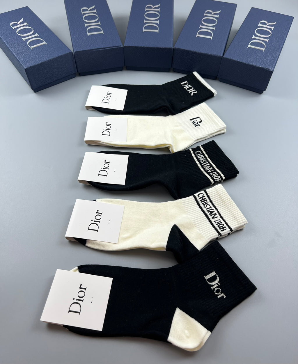 Dior Cotton Crew Socks - 5-Pair Pack