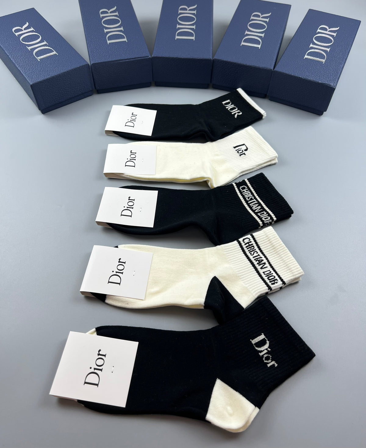 Dior Cotton Crew Socks - 5-Pair Pack