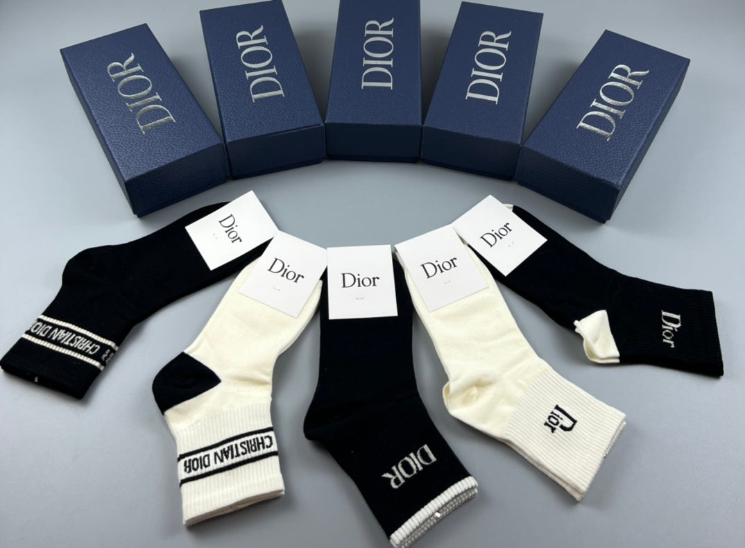 Dior Cotton Crew Socks - 5-Pair Pack