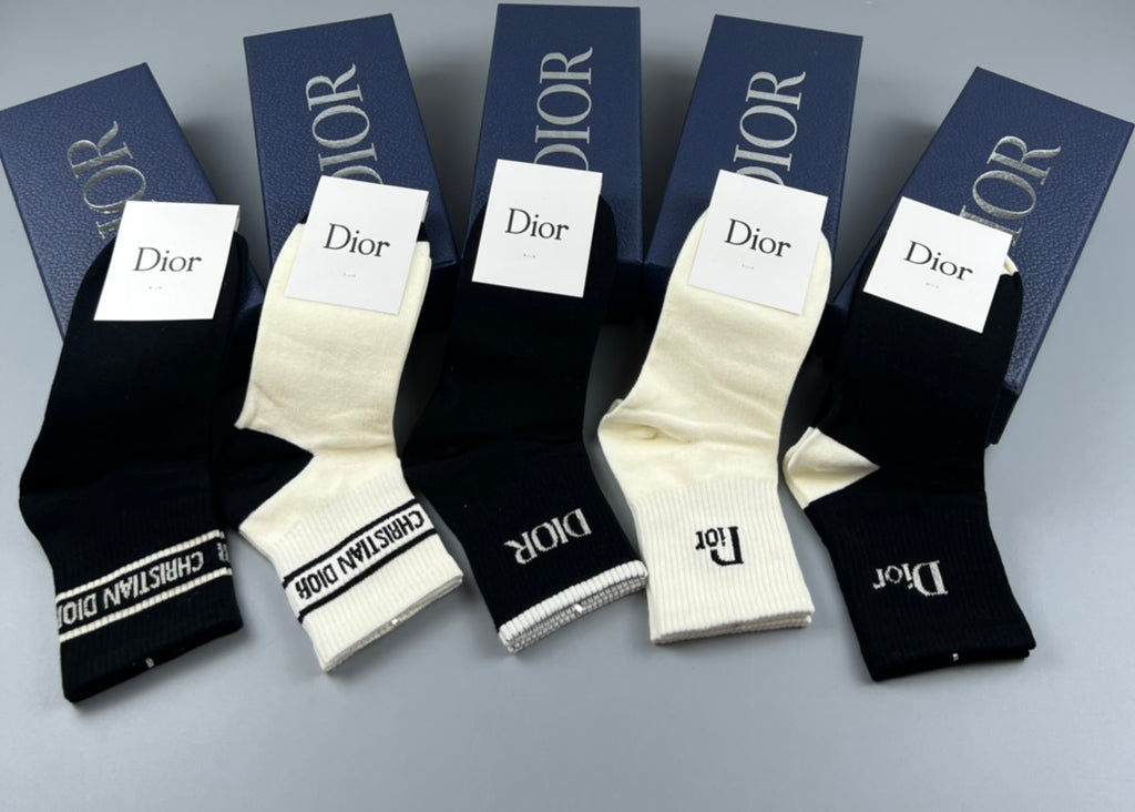 Dior Cotton Crew Socks - 5-Pair Pack