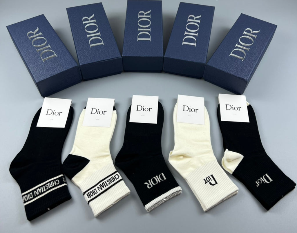 Dior Cotton Crew Socks - 5-Pair Pack