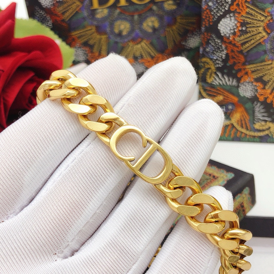 Graphic Letter Motif Jewelry Accessory in Gold-Tone – Design 001 styled view
