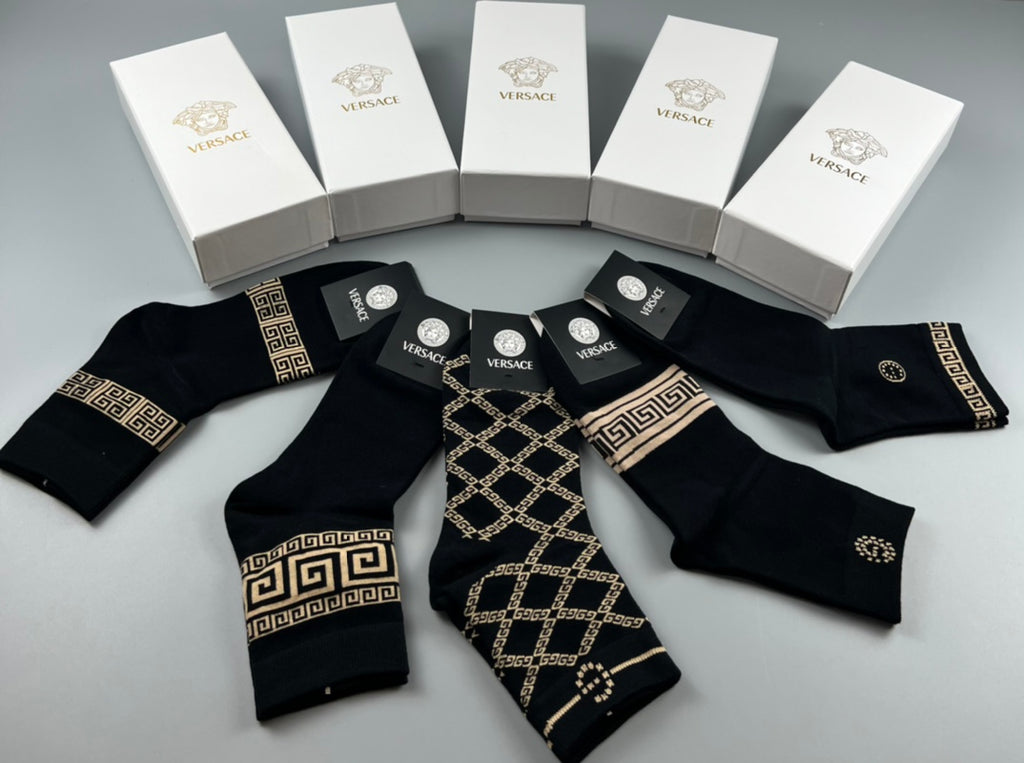 Versace Cotton Crew Socks - 5-Pair Pack