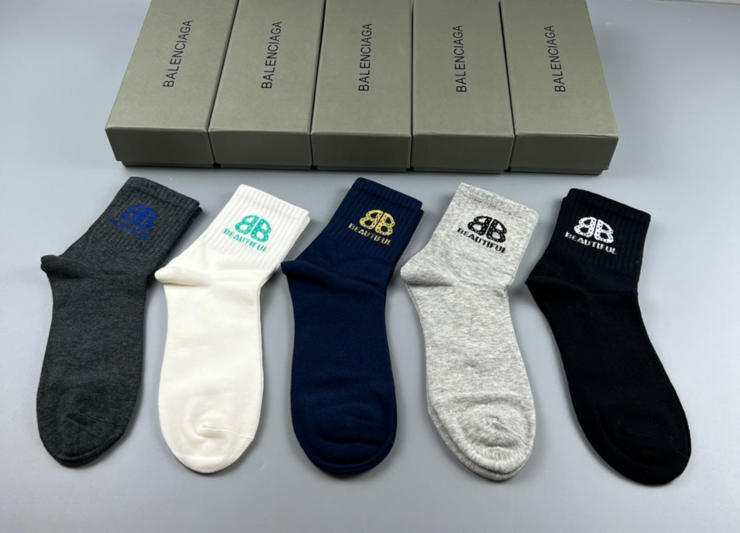 Balenciaga Crew Socks - 5-Pair Pack
