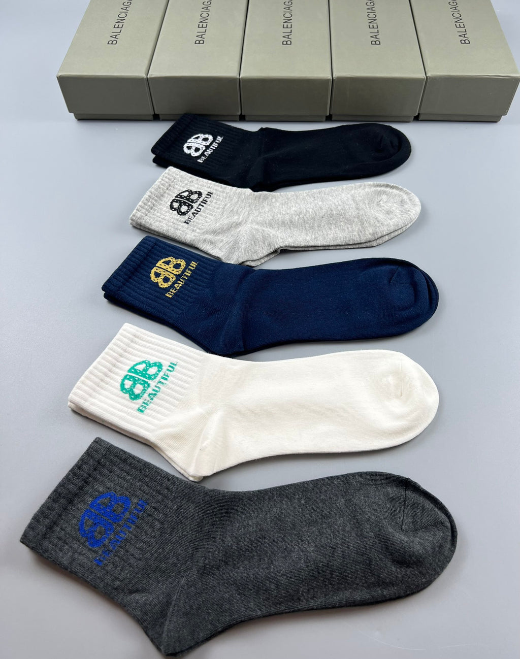 Balenciaga Crew Socks - 5-Pair Pack