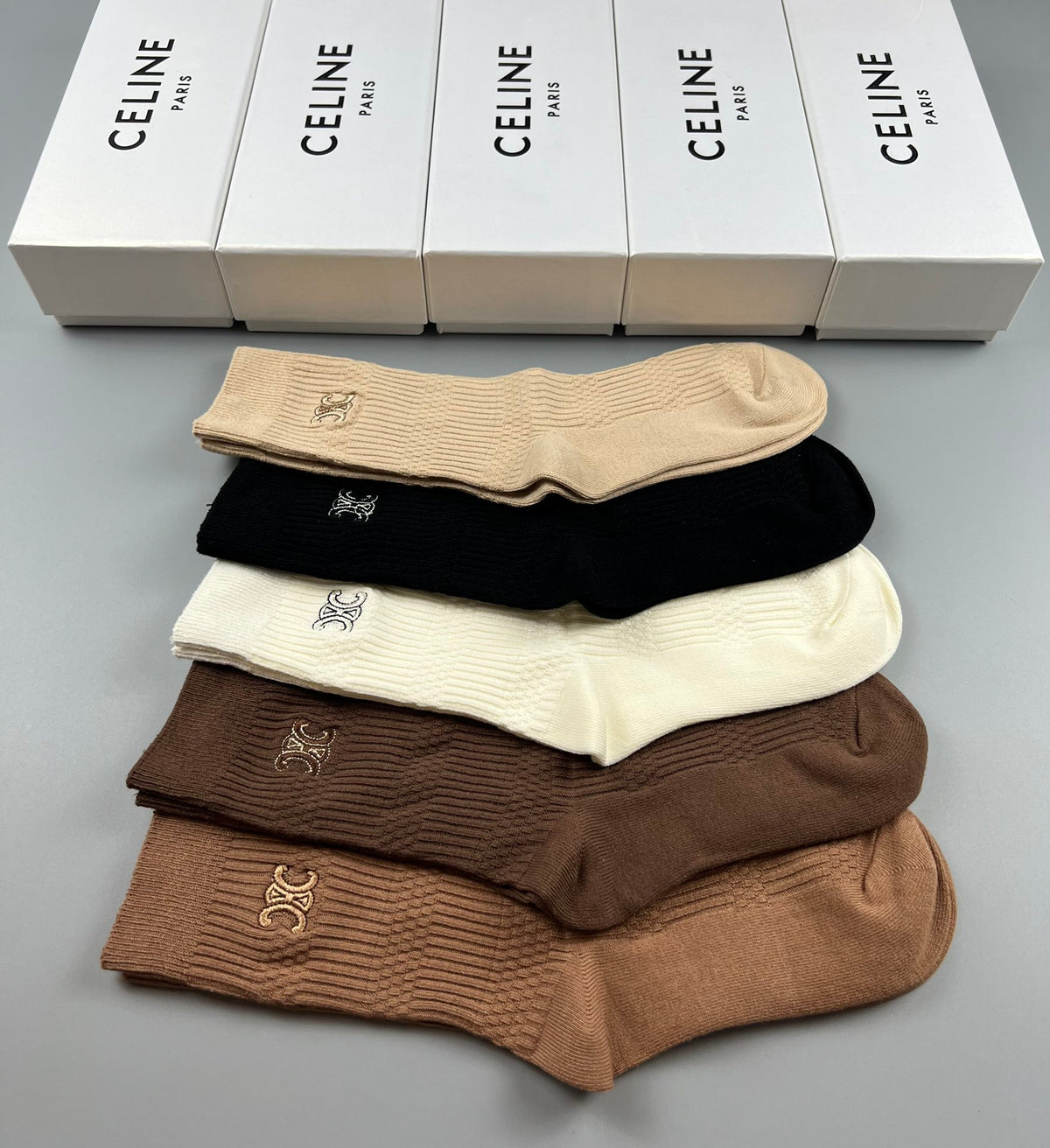 Celine Cotton Short Socks - 5-Pair Pack
