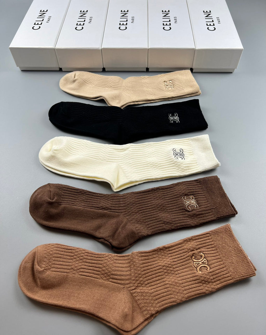 Celine Cotton Short Socks - 5-Pair Pack