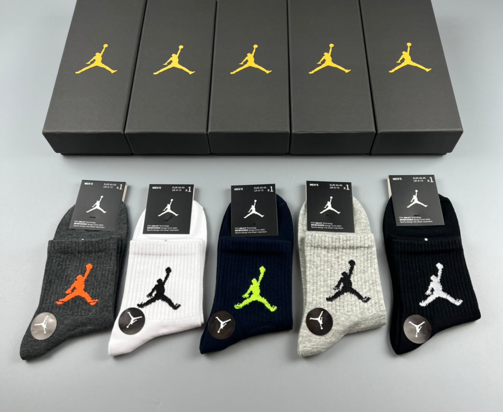 Jordan Colourful Jumpman Graphics Crew Socks - 5-Pair Set