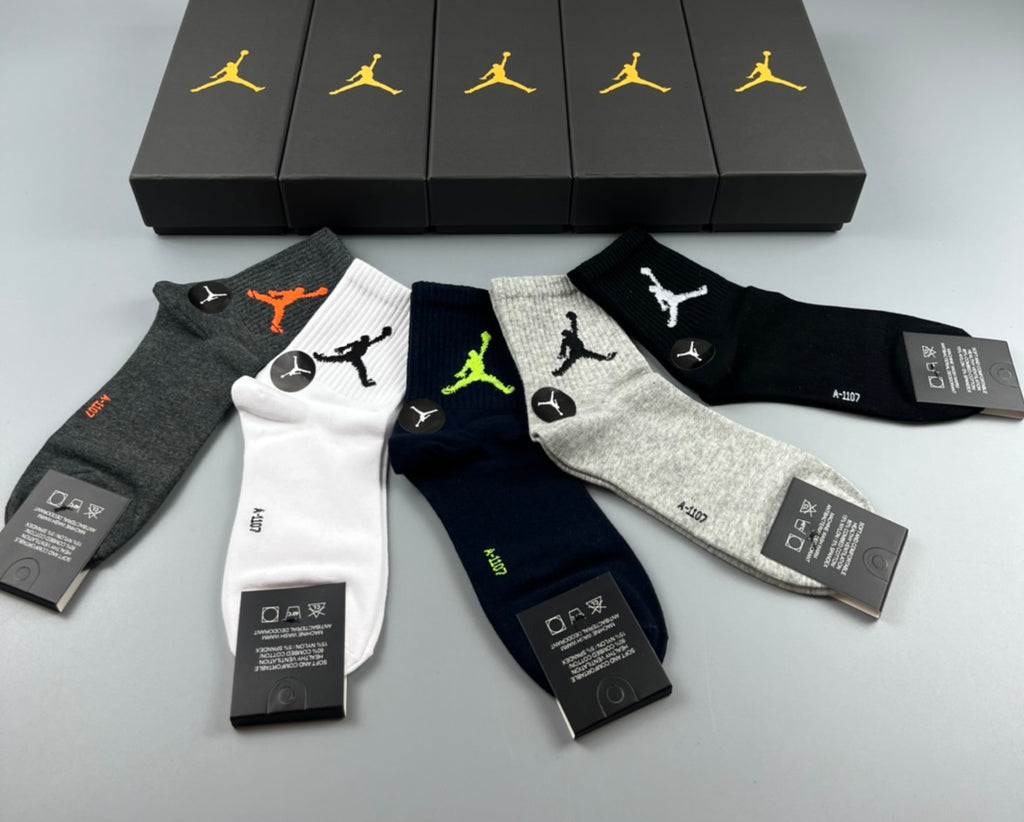Jordan Colourful Jumpman Graphics Crew Socks - 5-Pair Set
