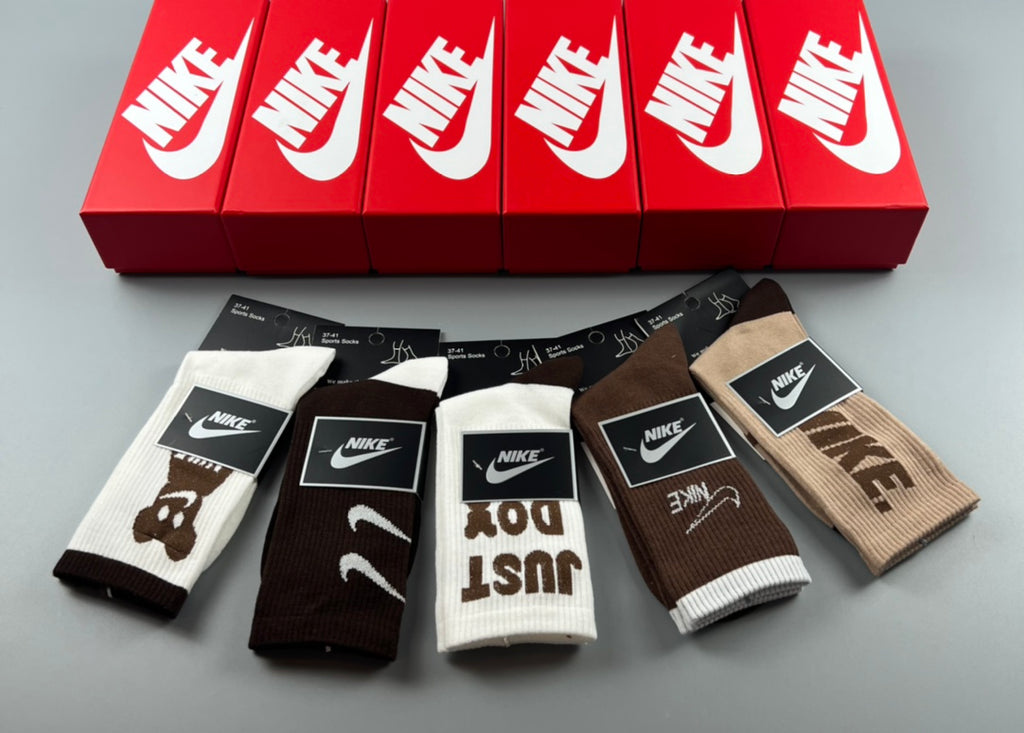 Nike Earth-Tone Graphic Crew Socks - Assorted Set