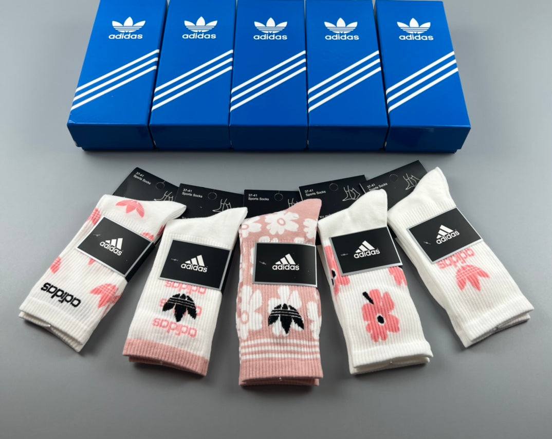 Adidas Cotton Crew Socks - 5-Pair Pack