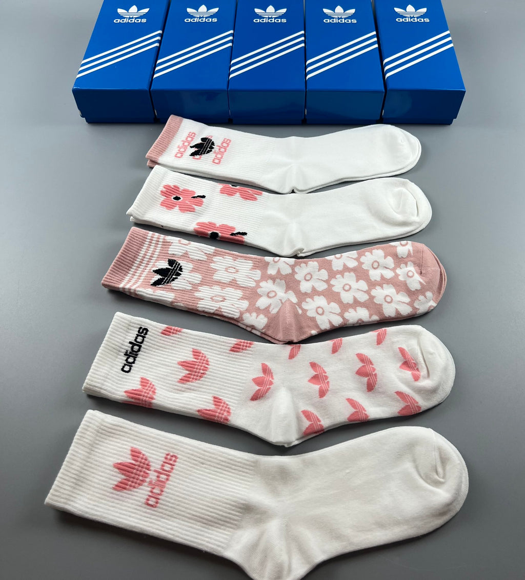 Adidas Cotton Crew Socks - 5-Pair Pack
