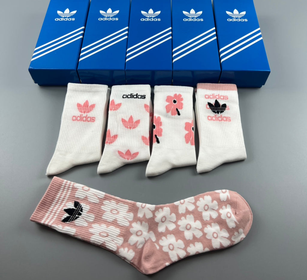 Adidas Cotton Crew Socks - 5-Pair Pack