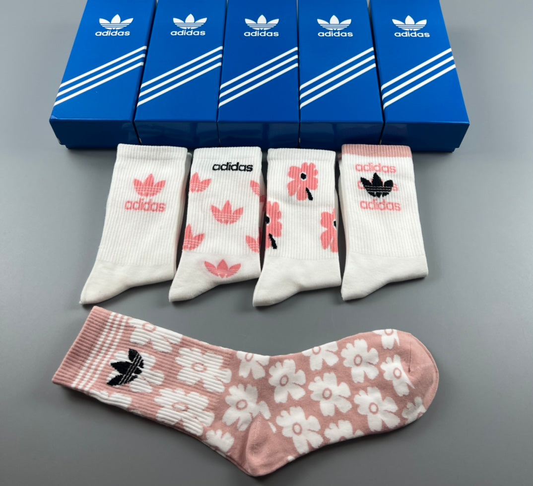 Adidas Cotton Crew Socks - 5-Pair Pack