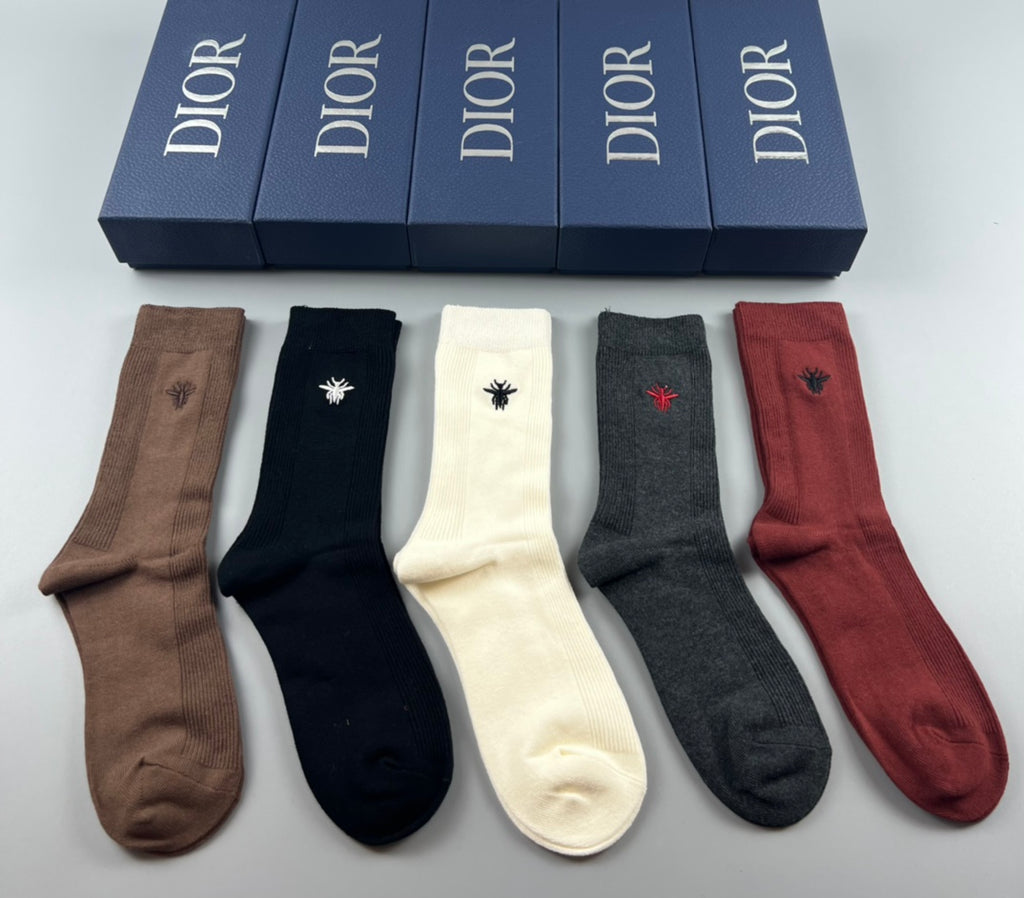 Dior Cotton Short Socks - 5-Pair Pack
