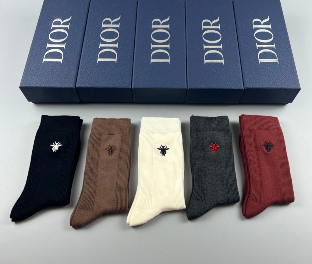 Dior Cotton Short Socks - 5-Pair Pack
