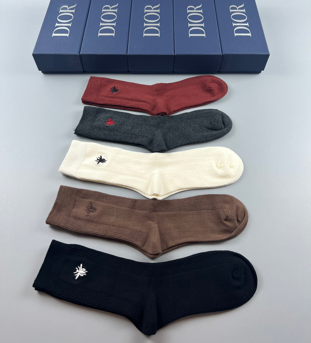 Dior Cotton Short Socks - 5-Pair Pack
