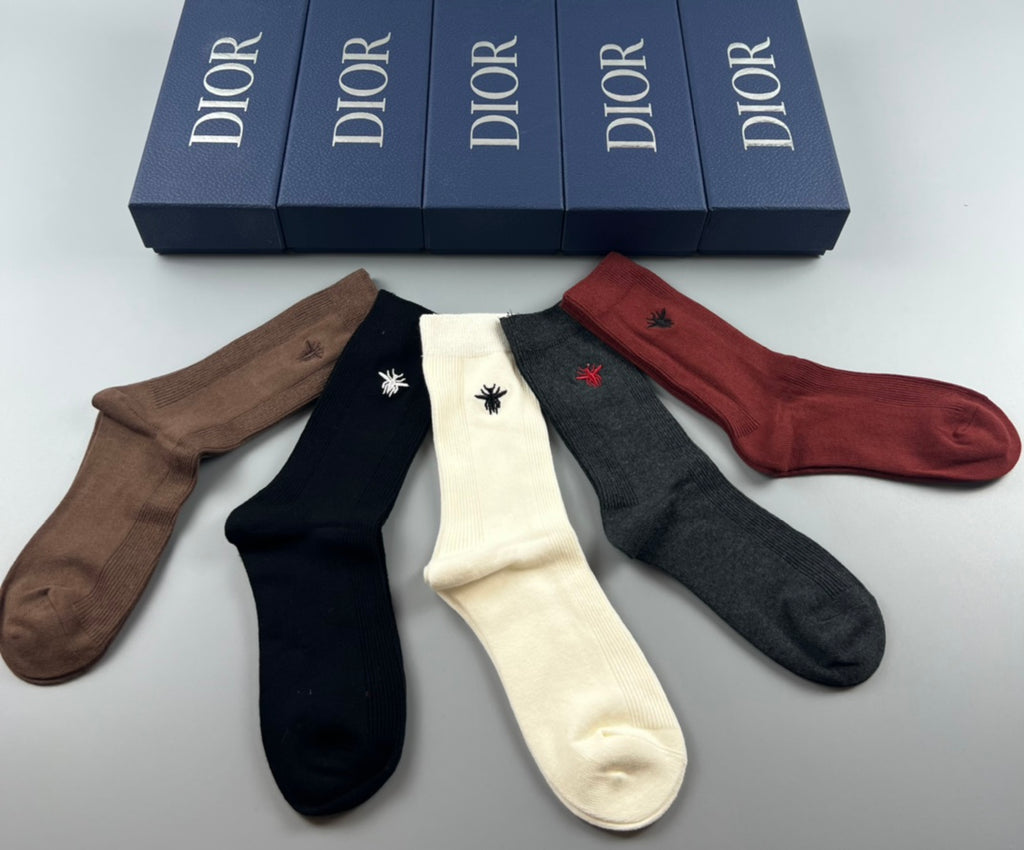 Dior Cotton Short Socks - 5-Pair Pack