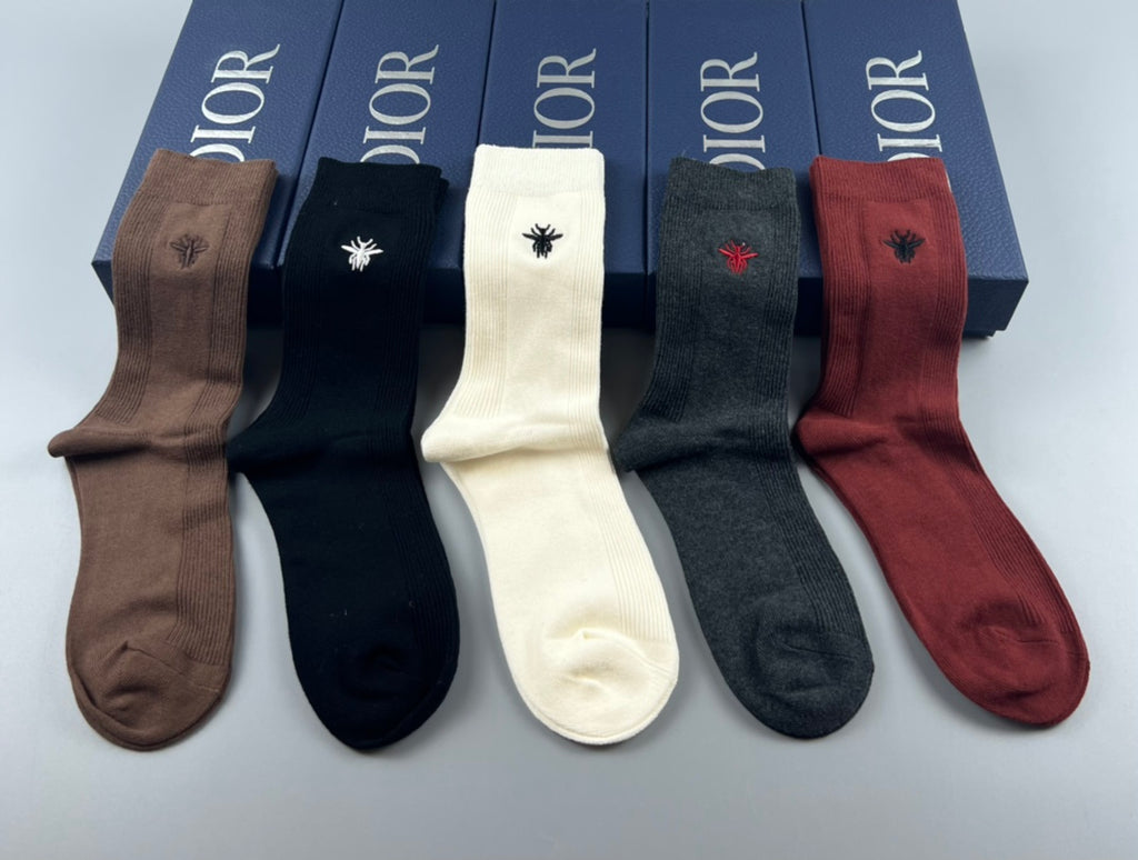 Dior Cotton Short Socks - 5-Pair Pack