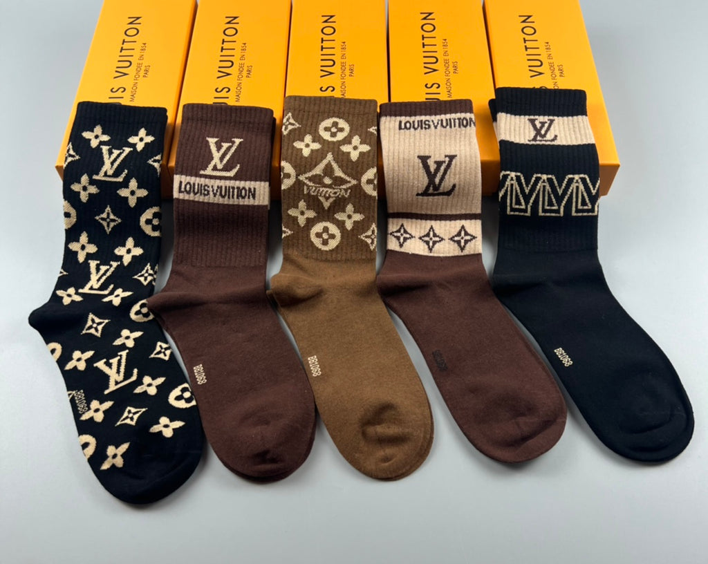 Louis Vuitton Cotton Crew Socks - 5-Pair Pack