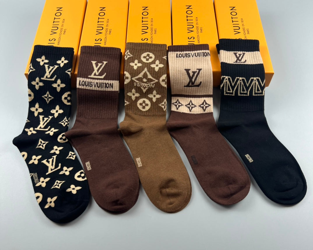 Louis Vuitton Cotton Crew Socks - 5-Pair Pack