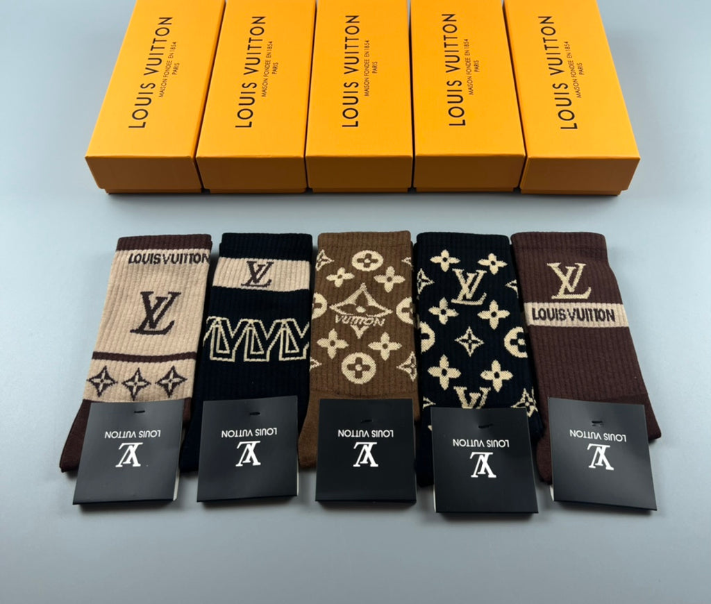Louis Vuitton Cotton Crew Socks - 5-Pair Pack