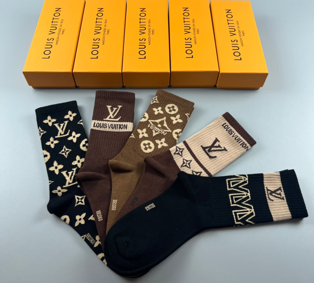 Louis Vuitton Cotton Crew Socks - 5-Pair Pack