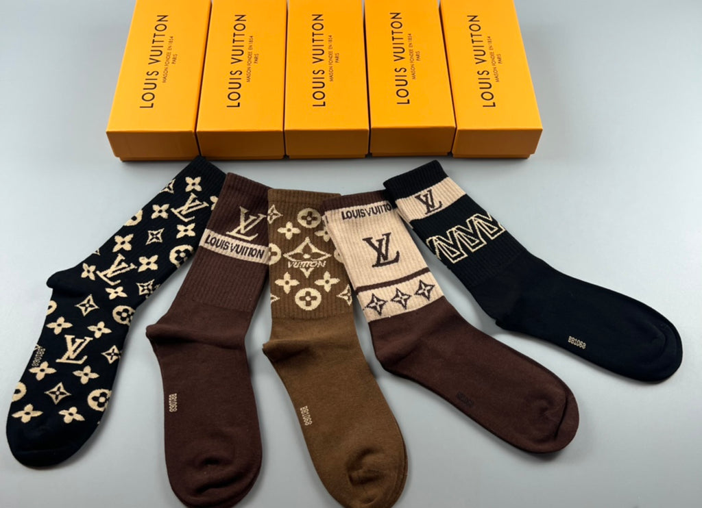 Louis Vuitton Cotton Crew Socks - 5-Pair Pack