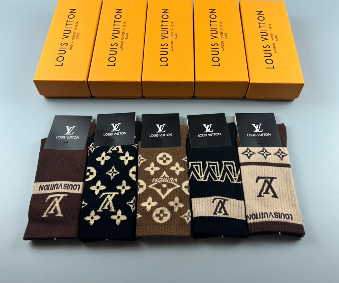 Louis Vuitton Cotton Crew Socks - 5-Pair Pack