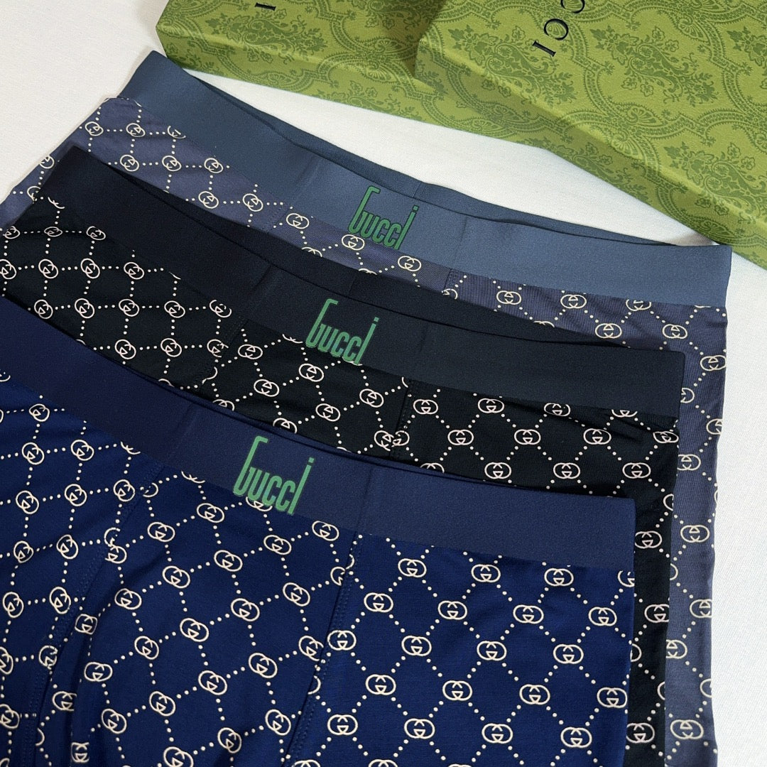 Gucci Repeating Monogram-Style Patterns Men's Boxer Briefs - 3-Piece Box