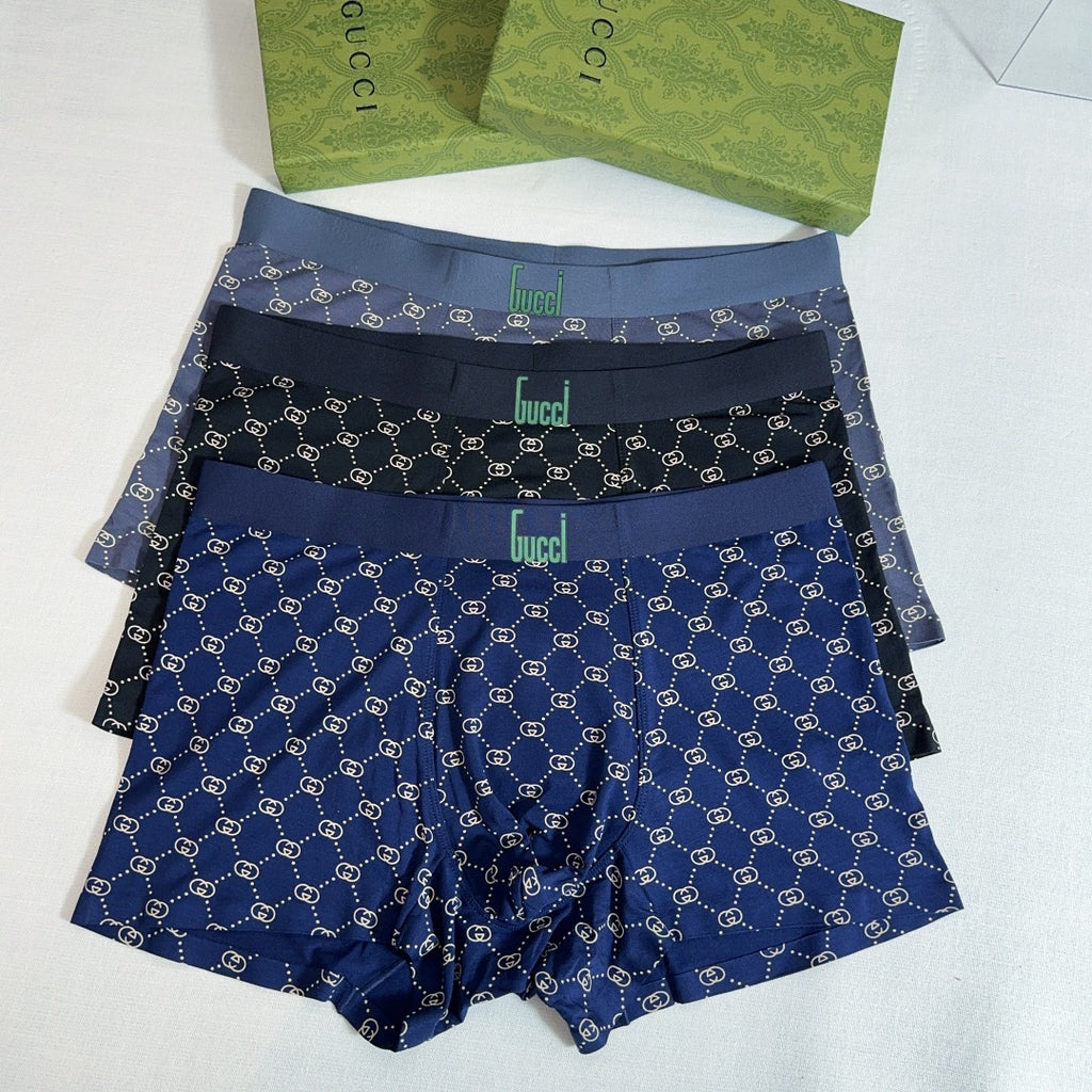 Gucci Repeating Monogram-Style Patterns Men's Boxer Briefs - 3-Piece Box