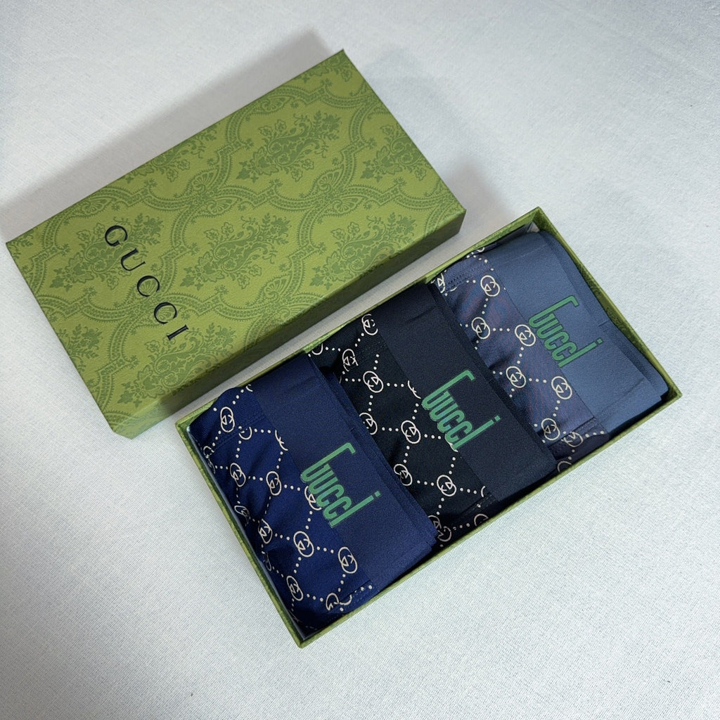 Gucci Repeating Monogram-Style Patterns Men's Boxer Briefs - 3-Piece Box