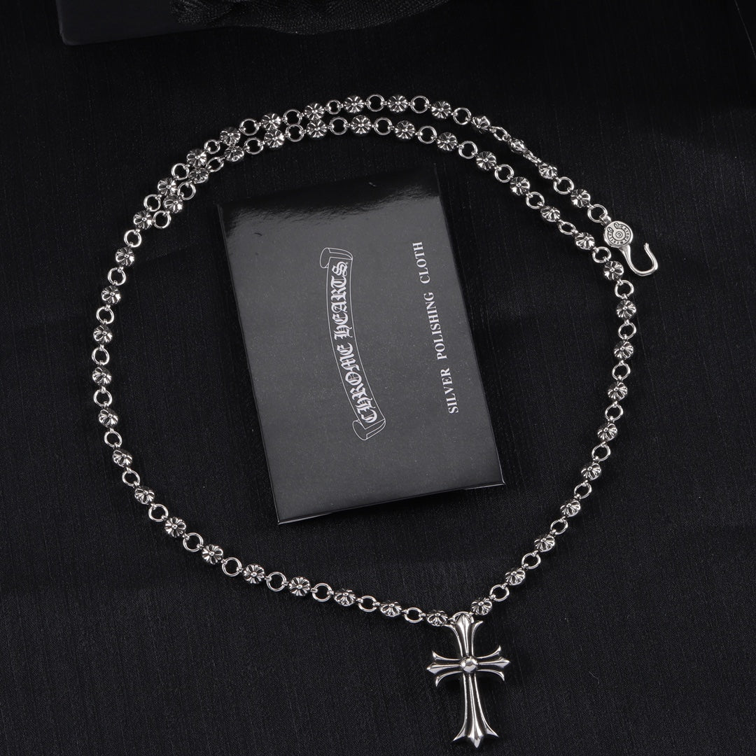 Gothic Emblem Pendant Necklace in Metal-Tone – Design 51 main product view