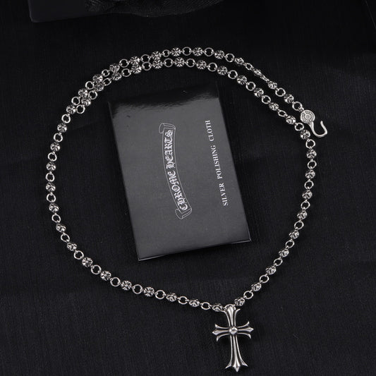 Gothic Emblem Pendant Necklace in Metal-Tone – Design 51 main product view