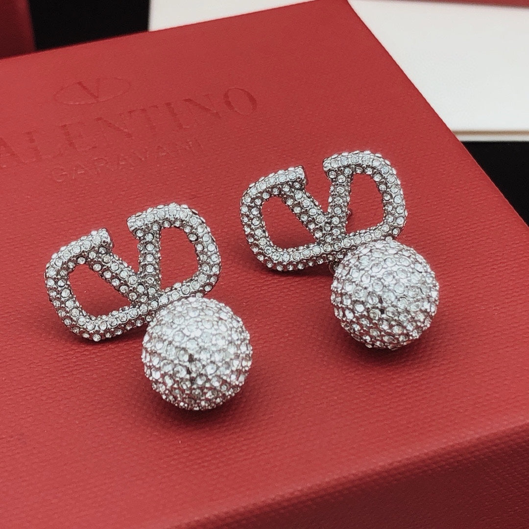 Signature Emblem Crystal-Accent Stud Earrings – Design 01 main product view