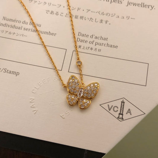 Clover Pendant Necklace in Polished Metal-Tone – Crystal Detail main product view