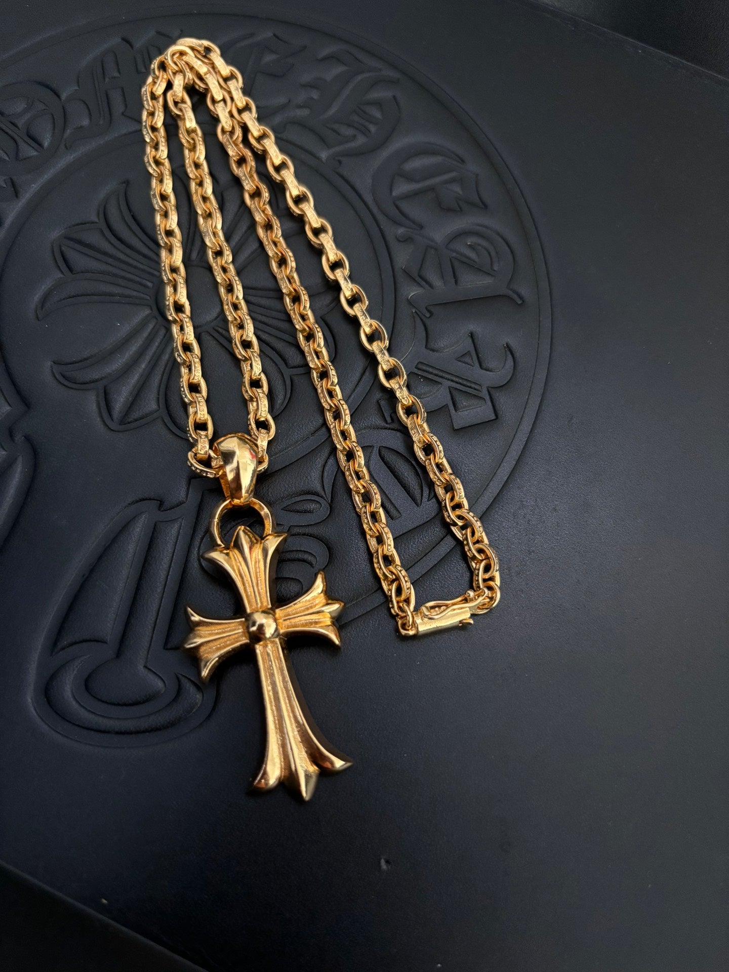 Cross Pendant Necklace in Gold-Tone – Design 02 main product view
