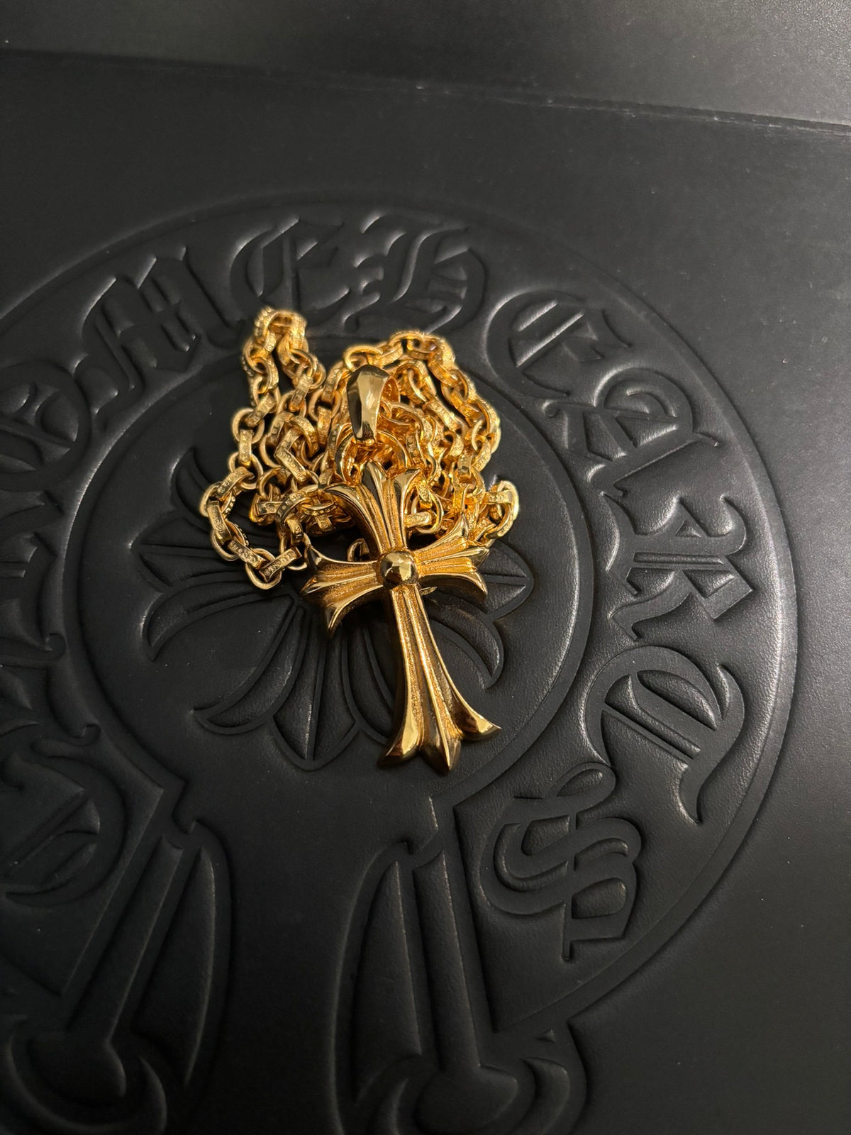 Cross Pendant Necklace in Gold-Tone – Design 02 front product view