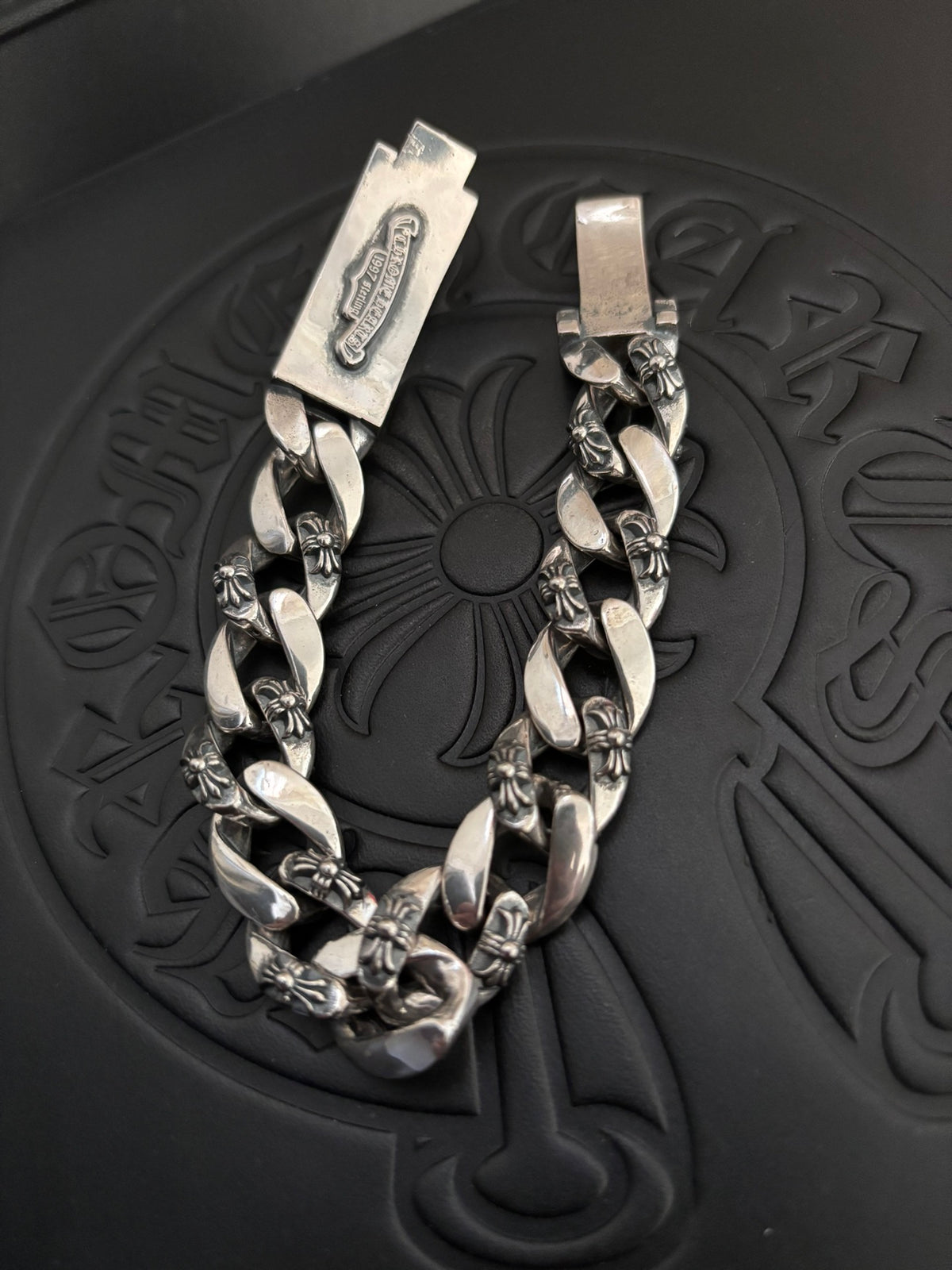 Gothic Emblem Statement Bracelet in Metal-Tone – Design 12 styled product view