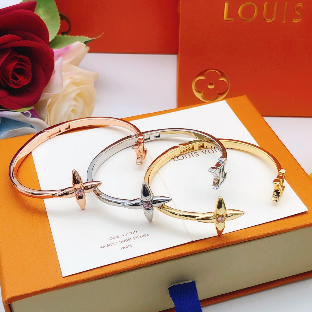 Geometric Emblem Bangle in Gold-Tone – Design 011 styled product view
